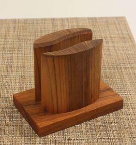 Hermoso servilletero rústico de madera con diseño tallado para mesa de comedor cocina granja boda restaurante buffet - Product Image 2