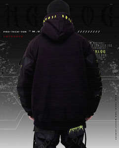 Streetwear hip-hop personnalisé Y2K pullover à capuche en coton à impression graphique Cyberpunk pulls à capuche pour hommes - Product Image 6