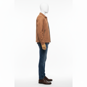 Demark International High Quality Genuine Leather Maroon <b>Men</b> Slim Fit Winter Breathable Zipper Closure Leather <b>Jacket</b> - Product Image 2