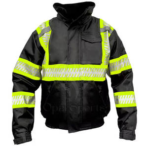 Veste de sécurité réfléchissante 100% polyester haute visibilité personnalisée vêtements de travail étanches avec logo personnalisé fabriquée au Pakistan - Product Image 1