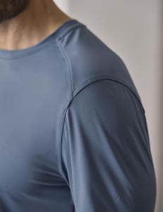 Conjunto de Camiseta de Cuello Redondo Azul para Hombre, Marca INDEX APPAREL, Tejido de Algodón y Elastano, Secado Rápido, Estilo Casual de Verano, 2 Piezas, Color Sólido - Product Image 6