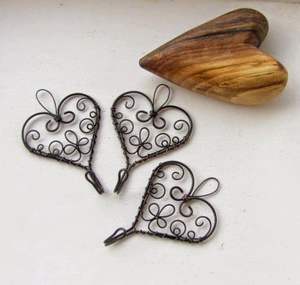 Ornement de Noël en fer forgé fait à la main, finition noire, design moderne de haute qualité pour la décoration de l'arbre de Noël, décoration de vacances à suspendre - Product Image 5