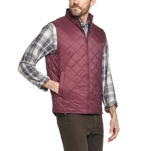 Gilet Imbottito Trapuntato a Rombi Impermeabile da Uomo, Colore Vino, Taglia 3 Extra Large per Sport all'Aperto - Product Image 2