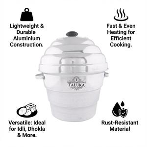 Fabricante Indio de Máquinas para Hacer Idli de Aluminio, Máquina para Hacer Cuatro Platos, Máquina para Hacer Dhokla, para Uso Comercial y Doméstico - Product Image 3