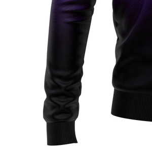 Custom <b>Men's</b> <b>Black</b> Purple Gradient Quarter Zip Pullover <b>Sweatshirt</b> with Logo Print Long Sleeve Sportswear Training Gym Top OEM - Product Image 2