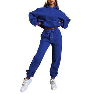 Sudadera Personalizada de Alta Calidad con Bordado Estampado, Sudadera con Capucha de Algodón para Mujer de Talla Grande, Conjunto de Sudadera con Capucha y Pantalones Deportivos - Product Image 4