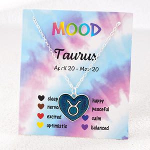 Collar con Colgante que Cambia <span class=keywords><strong>de</strong></span> Color con Sensor <span class=keywords><strong>de</strong></span> Temperatura, 12 Constelaciones del Zodiaco, Astrología, Horóscopo, con Tarjeta <span class=keywords><strong>de</strong></span> Mensaje para Cumpleaños - Product Image 6