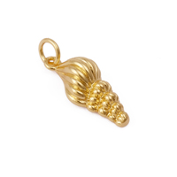 Pendentif Coquillage de Luxe en Laiton Plaqué Or, Design Spirale Texturé, Collier Inspiré de l'Océan, Bijou de Plage, Cadeau pour la Fabrication de Bijoux
