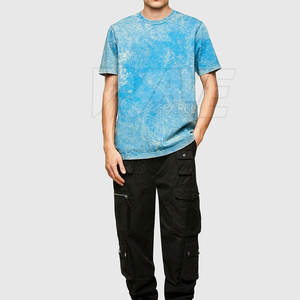 T-shirt à manches courtes délavé à l'acide pour hommes sur mesure 100% coton vêtements d'été de haute qualité dans des couleurs personnalisées - Product Image 3