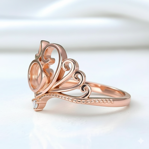 Bague en argent sterling 925 de haute qualité plaquée or rose 18 carats, forme cœur 6 mm, sertie de zirconiums cubiques, composants de bijoux écologiques sans plomb - Product Image 3