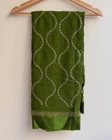 Sari en Georgette de Viscose Pure avec Broderie, Longueur 5,5 Mètres