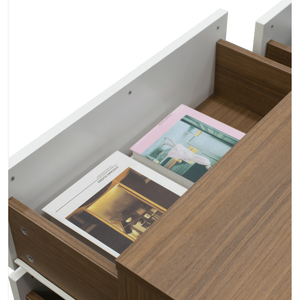 Polia Modern <b>6</b>-<b>Drawer</b> Dresser Chest Stainless Steel MDF Extension Table Solid Wood Metal for Bedroom Living Room Home Furniture - Product Image 6