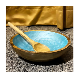 Tazón de Madera para Ensaladas y Frutas, Hecho a Mano, Clásico, Duradero, de Calidad Premium, Ecológico, de Madera de Mango Natural Pulida - Product Image 1