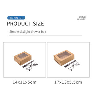 Caja de regalo de ventana visual extraíble negra, caja de papel de vaca abierta de ventana de Color sólido, caja de cajón de envoltura de regalo de vacaciones de piel de vaca - Product Image 3