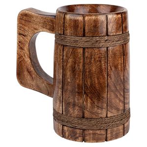 HANDMADE BEER <b>MUG</b> MADE OF WOOD <b>WITH</b> WOOD HANDLE WOODEN Beer Tankard Wholesale and Hand Crafted Beer <b>Mug</b> for Home and - Product Image 5