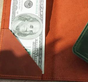 Fundas para hombre Checkbook Bi Fold Long Wallet Cowhide Slim Genuine Leather Wallet - Product Image 5