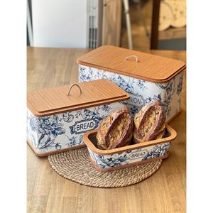 Contenitore di legno per patate e cipolle in 3 pezzi blu