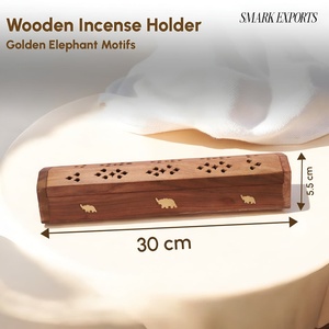 Quemador de Incienso Religioso de Madera con Incrustaciones de Elefante, Tapa con Ventilación Tallada para un Flujo de Humo Suave, Ecológico, Duradero, para Uso Diario con Agarbatti - Product Image 5