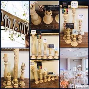 Cantidad 1 - Portavelas de Madera Natural Ecológicos Hechos a Mano - Adornos para Bodas, Decoración del Hogar, Separadores de Niveles para Pasteles, Decoración Navideña - Product Image 2