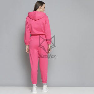 ชุดวอร์มผู้หญิงสีพื้นแบบใหม่ทันสมัย ผ้าสองด้าน ป้องกันแบคทีเรีย เสื้อฮู้ดอุ่นๆ ไซส์ใหญ่ สำหรับฤดูใบไม้ผลิ - Product Image 3