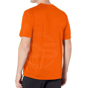 T-shirts d'été pour hommes à col rond, en toile, à manches courtes, légers, respirants, à motif uni, avec impression de logo personnalisé, faible MOQ, dernières nouveautés - Product Image 4