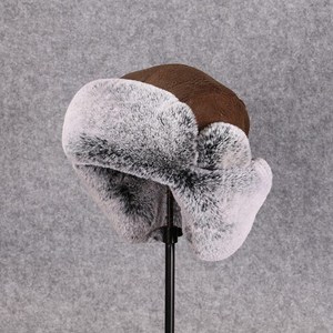 Classique nouvelle Offre Spéciale vêtements d'hiver aviateur chapeau de qualité supérieure en cuir véritable imperméable respirant casquette extérieure couleurs personnalisées - Product Image 6