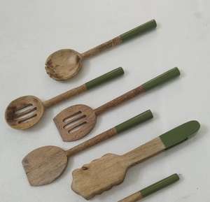 Herramientas de ensalada personalizadas de primera calidad, juego de servidor de madera de diseño superior de 2 piezas, mayorista directo de fabricante - Product Image 4