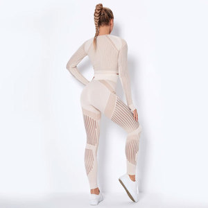 Venta al por mayor de 2 piezas de ropa de Yoga Fitness Gimnasio Mujeres de alta calidad de impresión personalizada de peso ligero Mujeres Yoga Set - Product Image 2