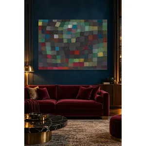 Fida Paul Klee May Peinture sur toile avec des carrés colorés - Product Image 5