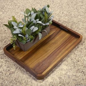 Handmade Wooden Tray <b>Set</b> in Rustic Gray Color with <b>Square</b> Shape and Charming Design Perfect for Serving and Displaying - Product Image 4