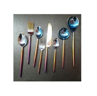 Ensemble de couverts de mariage contemporains de luxe en acier inoxydable 5 pièces, couleur et logo personnalisés pour les hôtels, les restaurants et l'usage domestique