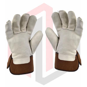 Guantes de trabajo industriales antiquímicos de piel de vaca genuina-Resistente al desgarro Transpirable Longitud personalizable Calidad Premium - Product Image 4