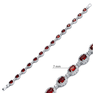 Oval Ruby CZ Stone Tennis Bracelet Venta al por mayor Hecho a mano Turco 925 Sterling Silver Fine Jewelry para mujeres - Product Image 2