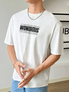 T-shirt Homme Personnalisé Haut de Gamme à Épaules Tombantes, Coton Lourd 100% Coton, Style Streetwear Oversize de Luxe pour Hommes - Product Image 5