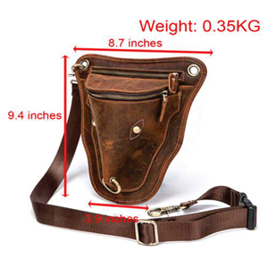 Riñonera Vintage de cuero genuino, bandolera, hombro, pierna, muslo, cadera, trasero - Product Image 3