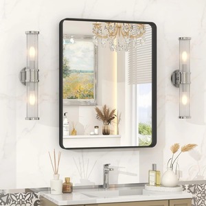 Espejo de Pared Cuadrado Art Deco Moderno con Marco de Hierro Metálico Asimétrico para Decoración de Bodas, Sala de Estar y Entrada - Product Image 5