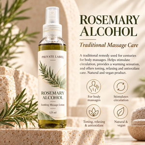 Private Label Rosmarin-Alkohol 125ml |   Wärmende Tonisierende Körpermassage-Lotion |   OEM-Hersteller Spanien - Product Image 2