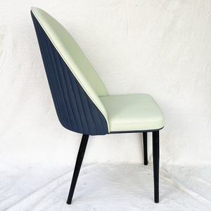 Sillón de Oficina Contemporáneo con Función Reclinable, Tapicería de Cuero Verde Menta y Patas de Hierro (GA68020) - Product Image 4