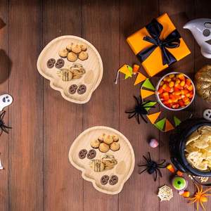 Wholesales High Quality Wood Serving <b>Tray</b> with Skull Head Shape for Halloween Party Decoration From Vietnam Supplier - Product Image 5
