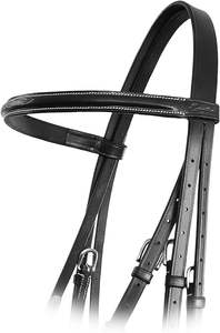 Bride traditionnelle fantaisie surélevée Figure 8 avec rênes lacées | Bride de saut anglaise Figure 8 pour chevaux - Product Image 6