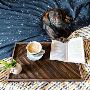 Assiettes de service en bois d'acacia, fabriquées à la main, écologiques, design classique, pour plats et fêtes - Product Image 1