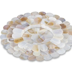 New Design Eco-Friendly Mother Pearl Tea Coffee Platter Coasters Modern Home Hotel Restaurant Use Serving <b>Plates</b> Ramadan Gifts - Product Image 2