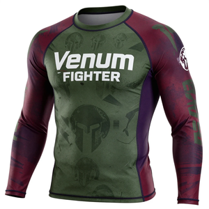 เสื้อรัดกล้ามเนื้อแขนยาว Venum Fighter สีเขียว มารูน ม่วง พิมพ์ลายแบบ Sublimation แห้งเร็ว ผลิตจากผ้า Spandex และโพลีเอสเตอร์ เสื้อรัดกล้ามเนื้อ Venum Fighter - Product Image 3