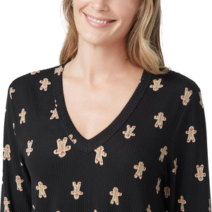 Conjunto de pijama de tejido suave para mujer, ropa de descanso informal a la moda, traje de noche para niñas y mujeres, logotipo frontal para dormir y relajarse - Product Image 4