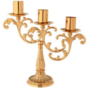 Bougeoir à 7 bras en laiton fini or pour objet décoratif d'église Décor religieux et fournitures d'église - Product Image 5