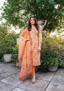 Tenue indienne élégante meilleur tissu pur coton Kurti pantalon avec Dupatta avec broderie et travail léger à la main à bas prix - Product Image 4
