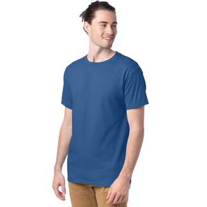 Camisetas de algodón para hombre, Camiseta corta a la moda 2025 con cuello redondo, camiseta informal de Color sólido para hombre, camiseta de talla grande en 18 colores, venta al por mayor de La M-6XL - Product Image 3
