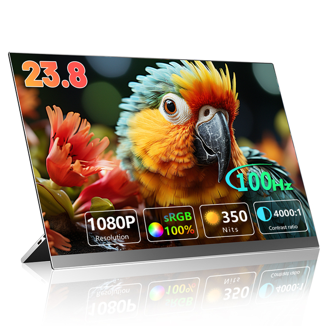 Gaming Monitors 23.8 Computer Monitor 75Hz 1080P IPS HDR Large Gaming Display USB-C HDMI Travel Second Screen Laptop