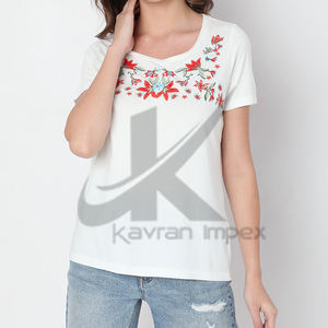 Camisetas bordadas personalizadas para mujer: calidad superior, bordado personalizado, perfecto para moda informal, marca corporativa - Product Image 1