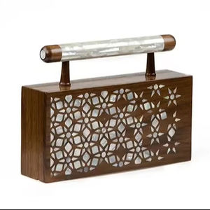 Radiant <b>Islamic</b> Luxury Handmade Portable Women Wedding Clutch Personalized Jacquard MOP Inlay Intricate Indian Embroidery <b>Gift</b> - Product Image 1